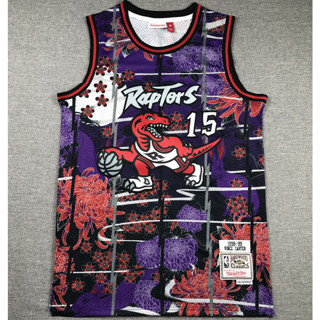 เสื้อกีฬาบาสเก็ตบอล ปักลายกระต่าย Toronto Raptors 15 Vince Carter 1998 99 สไตล์วินเทจ สีม่วง สําหรับผู้ชาย