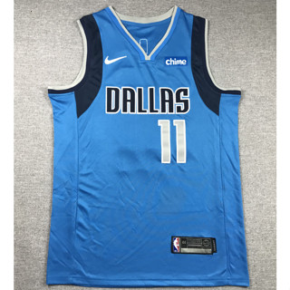 เสื้อกีฬาบาสเก็ตบอล ปักลาย Dallas Mavericks 11 Kyrie Irving สีฟ้า สําหรับผู้ชาย 2023