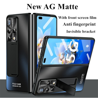 สําหรับ Huawei Mate X2 MateX2 เคส พร้อมปากกาสไตลัส ที่มองไม่เห็น ตัวยึด AG ฝ้า ชุบ PC หน้าจอ ฟิล์มกระจก ป้องกัน