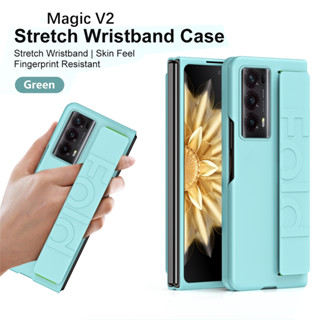 เคสโทรศัพท์มือถือ PC เนื้อแมตต์ กันกระแทก พร้อมสายคล้องข้อมือ สําหรับ Huawei Honor Magic V2 MagicV2