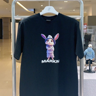 Markm 23 ใหม่ เสื้อยืดแขนสั้น ผ้าฝ้ายแท้ พิมพ์ลายการ์ตูนกระต่าย สําหรับผู้ชาย และผู้หญิง