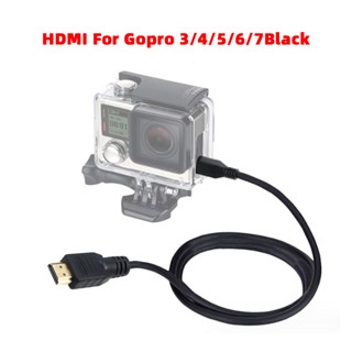 สายเคเบิล HDMI (กล้องแอคชั่น เป็น HDTV) 1080p สําหรับ GoPro Hero 3 3+ 4 Black Silver 5 6 7 สีดํา