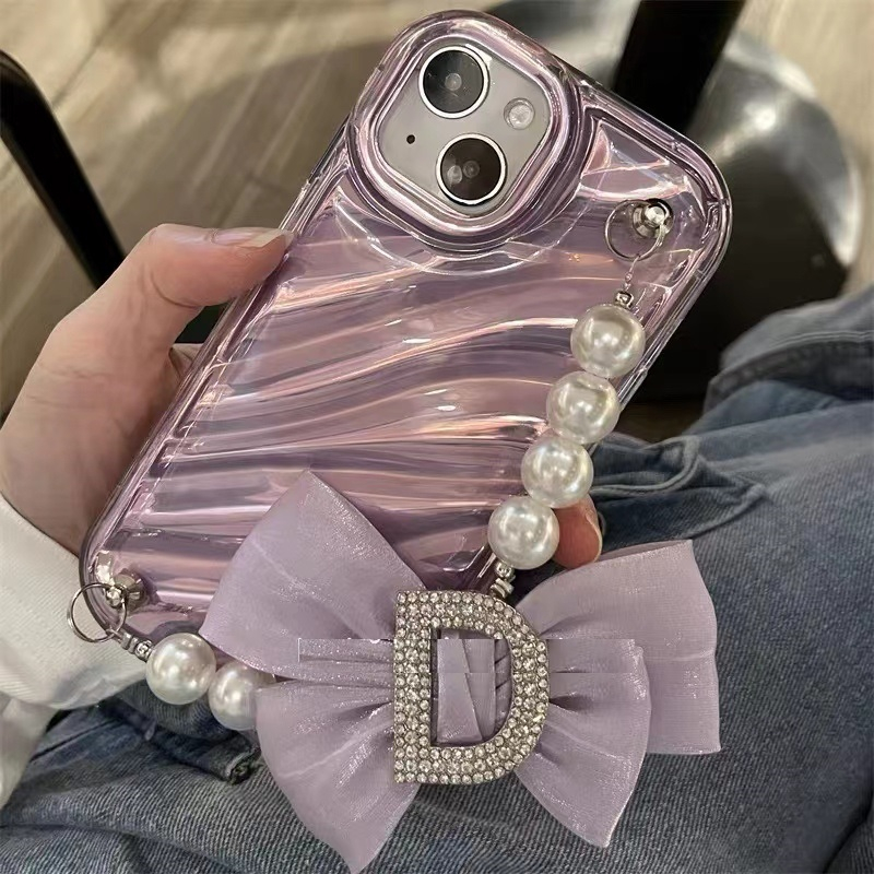 เคสโทรศัพท์มือถือนิ่ม ลายเลเซอร์ แต่งโซ่สีม่วง สําหรับ Iphone 15proamx 15 15 pro 14 pro max 12 pro max 11 pro max xs max xr x 13proamx plus