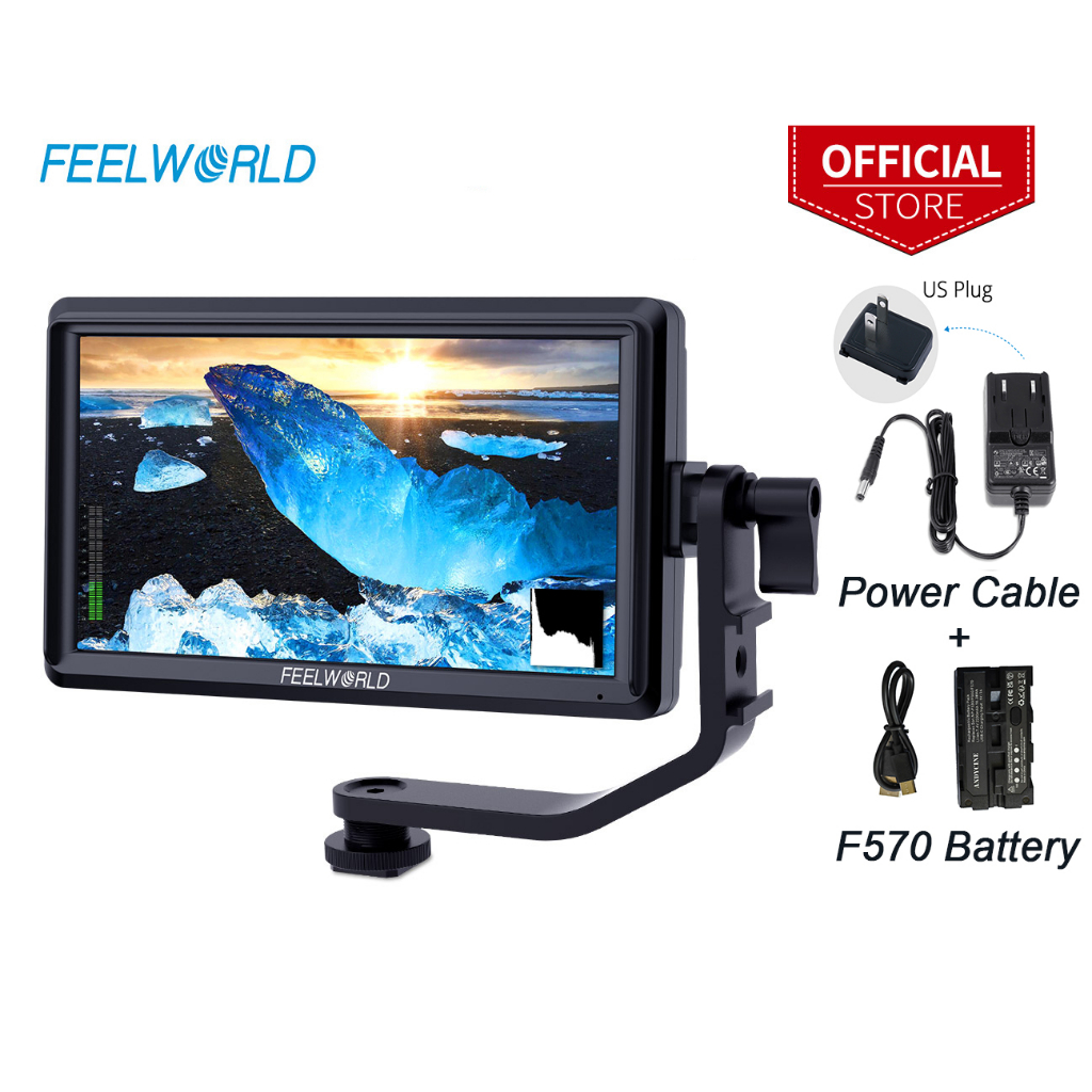 Feelworld S55V2 กล้อง DSLR 5.5 นิ้ว อินพุต HDMI 4K อินพุต 1920x1152 พร้อมแขนเอียง