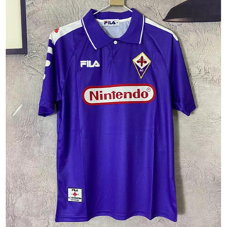 เสื้อกีฬาแขนสั้น ลายทีมชาติฟุตบอล ACF fiorentina 98 99Home Jersey 1998 1999 fiorentina ชุดเหย้า สไตล์วินเทจ คลาสสิก