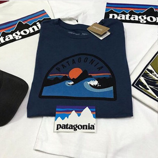 เสื้อยืดแขนสั้น ผ้าฝ้าย พิมพ์ลาย Patagonia แฟชั่นสําหรับผู้ชายและผู้หญิง