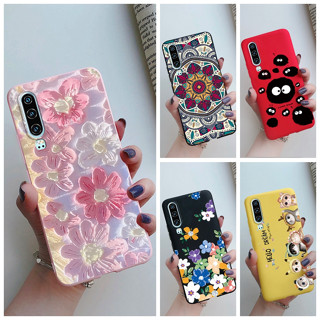 เคสซิลิโคนนิ่ม กันกระแทก ลายการ์ตูนดอกไม้น่ารัก สําหรับ Huawei P30