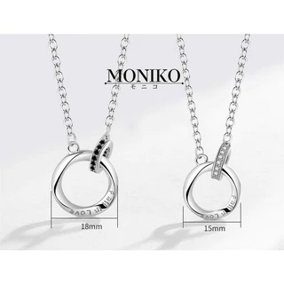 MONIKO สร้อยคอคู่ สร้อยคอแหวนโมเบียส โซ่กระดูกไหปลาร้าแฟชั่น