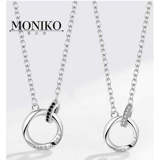 MONIKO สร้อยคอคู่ สร้อยคอแหวนโมเบียส โซ่กระดูกไหปลาร้าแฟชั่น