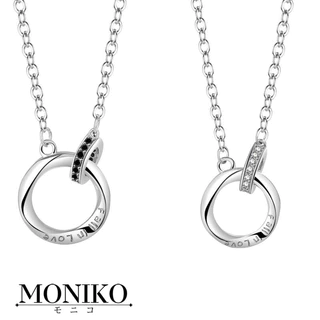 MONIKO สร้อยคอคู่ สร้อยคอแหวนโมเบียส โซ่กระดูกไหปลาร้าแฟชั่น