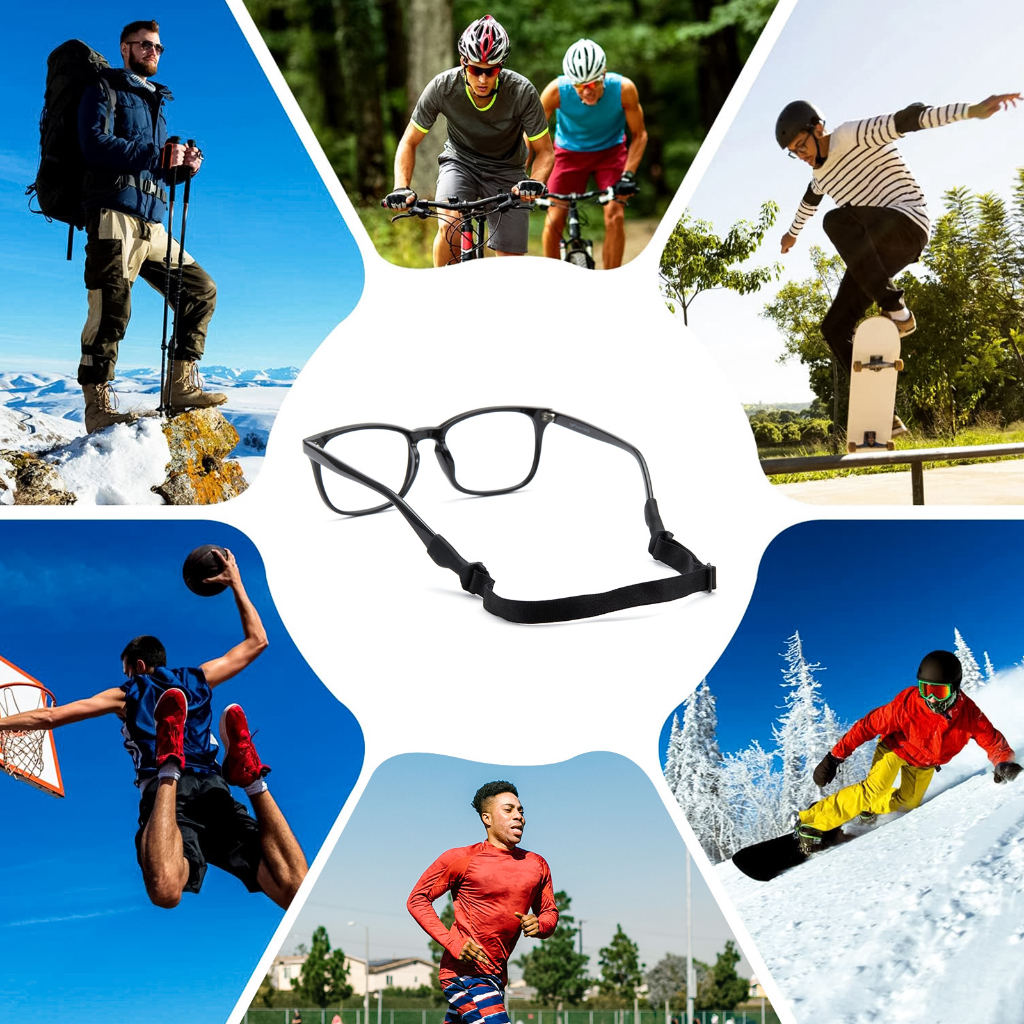 Cyuxs แว่นตากีฬาแฟชั่น เชือกกันลื่น ปรับสายได้ สายรัดแว่นตา กันลื่น ไนลอน + วัสดุซิลิโคน 7801Z23 - รูปที่ 5