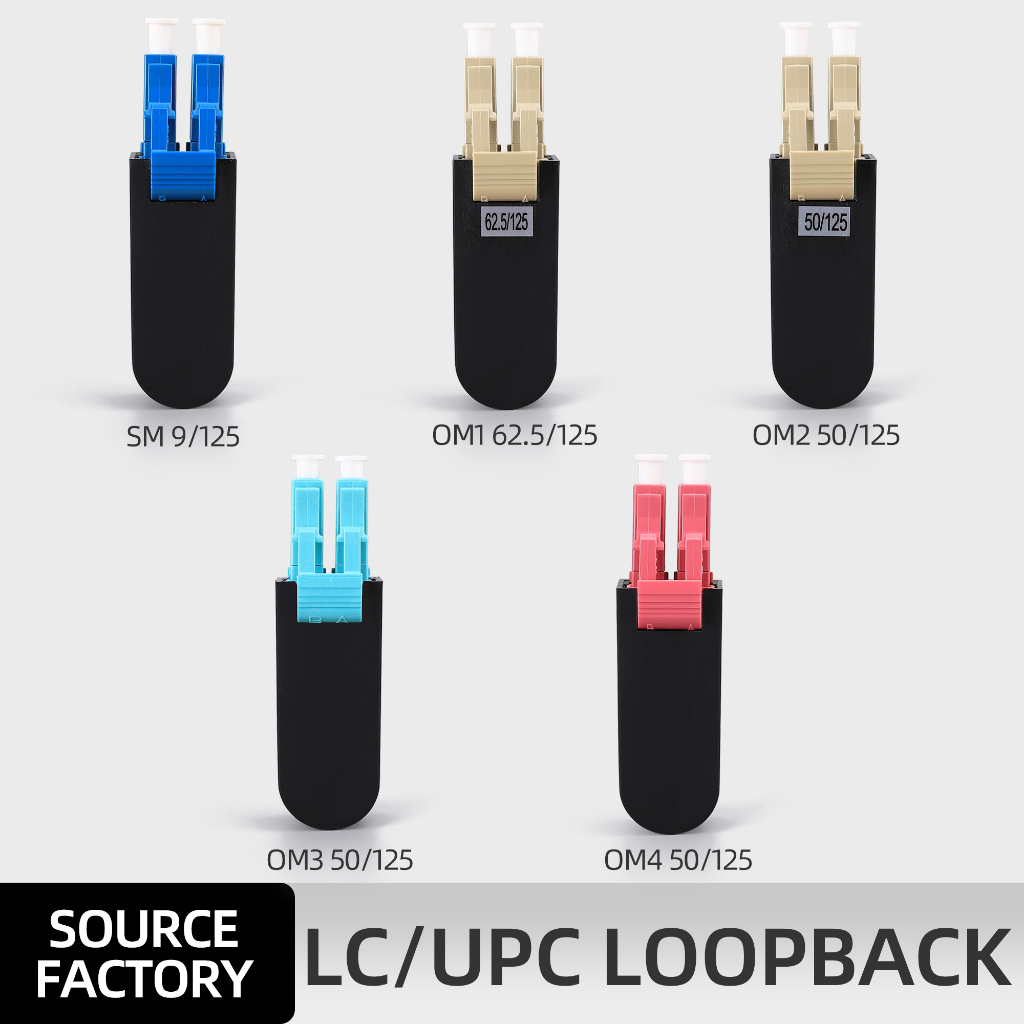 ขั้วต่อไฟเบอร์ออปติก LC / UPC SM MM OM3 OM4 อะแดปเตอร์ไฟเบอร์ออปติก Loopback 1 ชิ้น