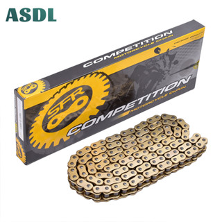 สายโซ่สีทอง ASDL 428H-O-120L 130L 136L พร้อมซีลน้ํามันรถจักรยานยนต์ 428HO-120L 428 H O