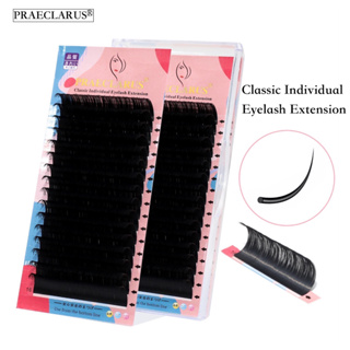 Praeclarus16rows eyelash extension individual eyelashes natural eyelashes ขนตาปลอม ขนมิงค์ นิ่ม ดูธรรมชาติ 0.05 0.07 มม. 16 แถว คุณภาพสูง