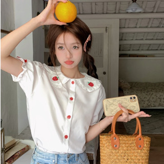 Floerns เเสื้อปักลายสตอเบอรี่ สําหรับผู้หญิง