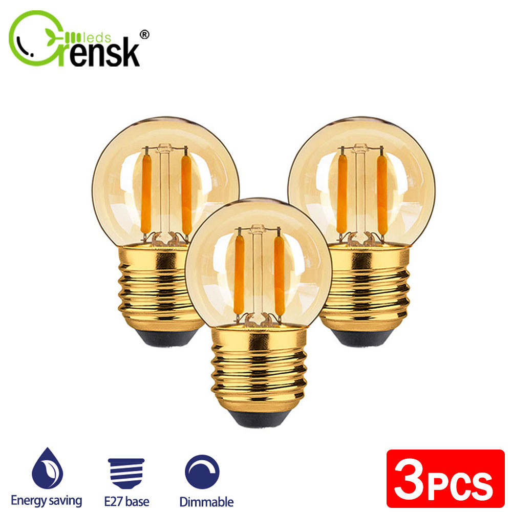 หลอดไฟ Led E27 1W 220V 2200K 1W 10W ประหยัดพลังงาน 90% สีขาวอบอุ่น สไตล์วินเทจ แบบเปลี่ยน สําหรับโคมไฟระย้า 3 แพ็ก ราคา ถูกที่สุด ดีลบีเคเค