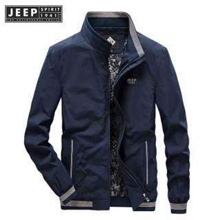 JEEP SPIRIT 1941 ESTD 2023 เสื้อแจ็กเก็ตลําลอง ทรงหลวม แบบบาง สําหรับผู้ชาย