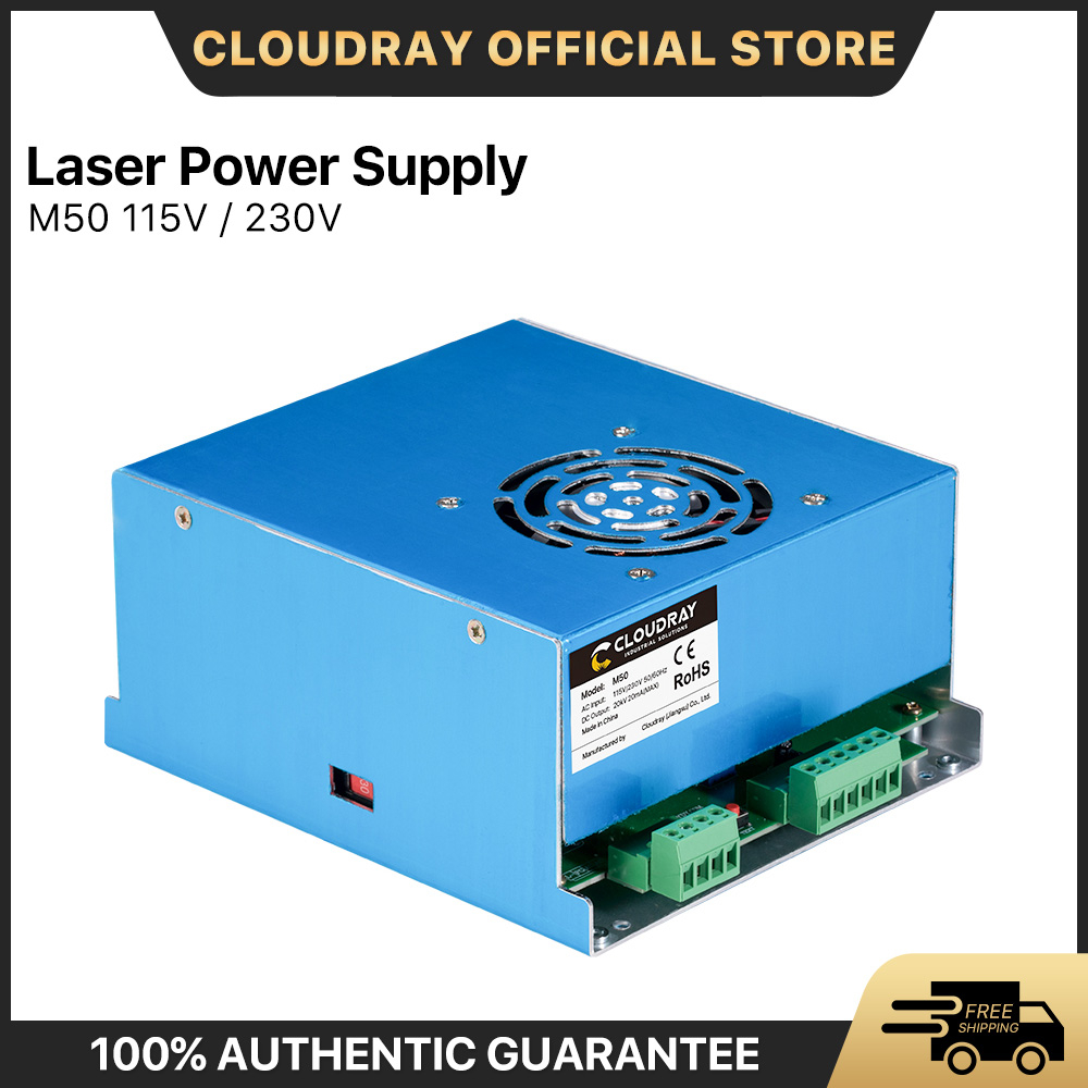 Cloudray 50W พาวเวอร์ซัพพลายเลเซอร์ 3A Output  for 45-50W Laser tube CO2 Laser Engraving Cutting Mac