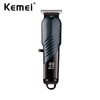 Kemei เครื่องตัดผมไฟฟ้า ไร้สาย Type-c ชาร์จ USB หน้าจอ LED สําหรับผู้ชาย