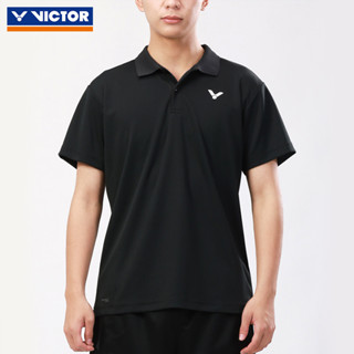 Victor Victory เสื้อโปโล แขนสั้น ผ้าถัก ดูดซับเหงื่อ แห้งเร็ว ระบายอากาศ สําหรับผู้ชาย และผู้หญิง เหมาะกับการเล่นกีฬาแบดมินตัน