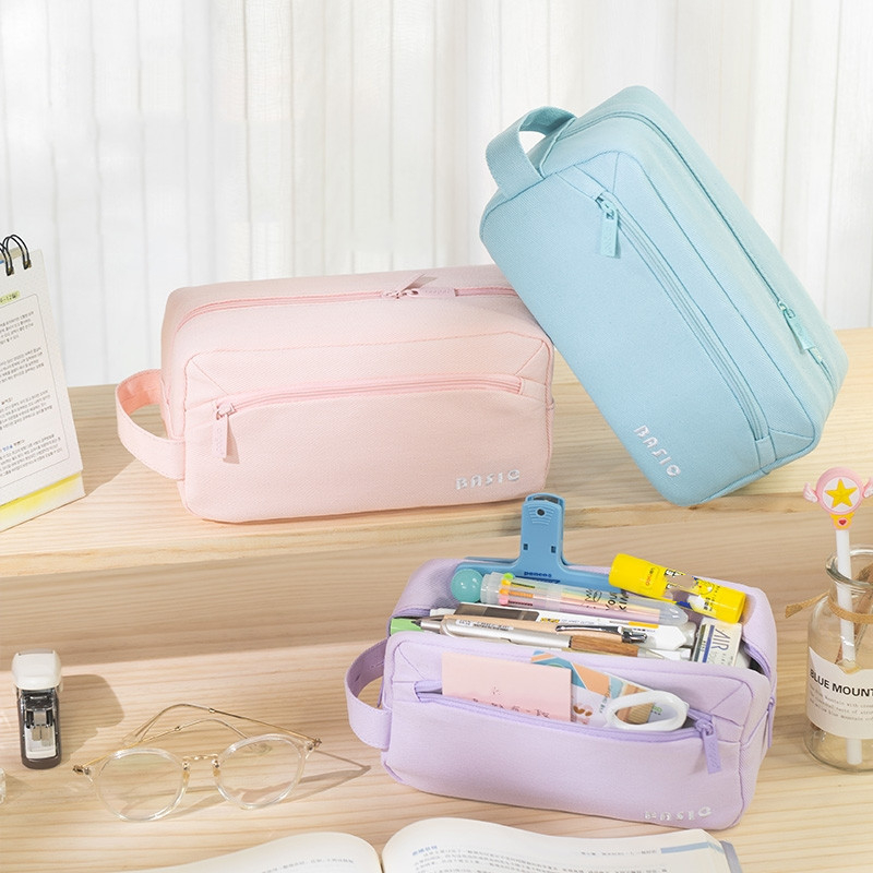 Penlab Angoo Basic กระเป๋าดินสอปากกาสีครีม 3 ช่องกระเป๋าเก็บกระเป๋า Clearance C7486