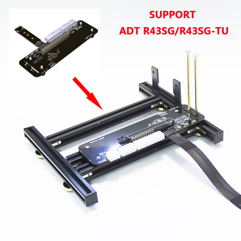 DIY GPU ฐานกราฟิกการ์ดภายนอกผู้ถือการ์ดวิดีโอพร้อมฐานไฟสําหรับ ATX SFX PSU กรอบอลูมิเนียมรองรับ ADT 