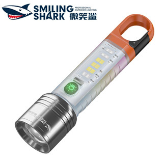 Smilingshark SD0718 ไฟฉาย Led M60 สว่างมาก 6000lm Type-C 6 โหมด พร้อมตะขอ ซูมได้ กันน้ํา สีแดง และสีฟ้า สําหรับตั้งแคมป์ เดินป่า ครัวเรือน