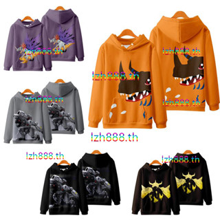 ใหม่ เสื้อกันหนาว เสื้อแจ็กเก็ตแขนยาว มีฮู้ด พิมพ์ลายอนิเมะ Digimon Adventure War Greymon 3D ทรงหลวม สไตล์ญี่ปุ่น แฟชั่นสําหรับผู้ชาย และผู้หญิง
