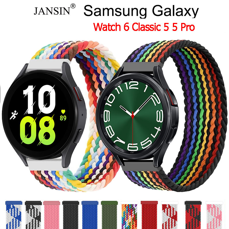 สาย galaxy watch 6 classic ชนิดผ้าถัก สายเดี่ยว สำหรับ samsung galaxy watch 6 4 5 5 pro 40mm 44mm 45mm สมาร์ทวอทช์