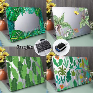 เคสแป้นพิมพ์ พิมพ์ลายพืชสีเขียว สําหรับ Macbook Air13.6 15 นิ้ว A2681 A2941 Pro13 14 16 นิ้ว A2338 A2779 A2780 M1 Air13 A2337 A1932 A2179 Pro Touch Bar A1707 A2289