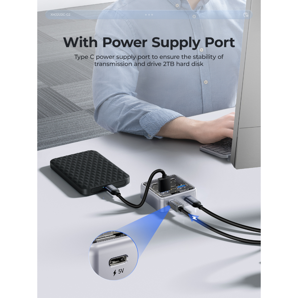 Orico ประเภท C USB HUB 10Gbps 2 USB A 2 USB C USB3.2 HUB USB Splitter สําหรับ Macbook Mac Mini XHJ4C