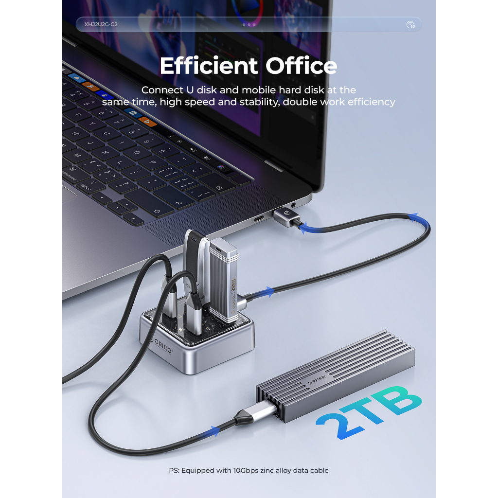Orico ประเภท C USB HUB 10Gbps 2 USB A 2 USB C USB3.2 HUB USB Splitter สําหรับ Macbook Mac Mini XHJ4C