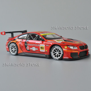 โมเดลรถแข่งโลหะ สเกล 1:24 พร้อมเสียง และไฟ ของเล่นสําหรับเด็ก BMW M6 GT3