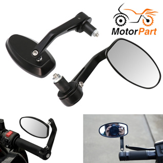 MOTOPRTS SHOP 1Pair 7/8" Handlebar Rearview Mirrors Oval Classic Side Mirrors ATV End Mirrors Motorcycle Accessories