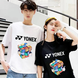 เสื้อยืดแขนสั้น ระบายอากาศได้ดี พิมพ์ลายการ์ตูนแบดมินตัน Yonex แฟชั่นฤดูร้อน สําหรับคู่รัก 2023