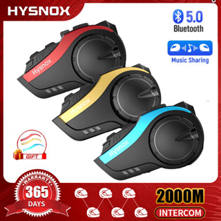 Hysnox HY-02 ชุดหูฟังบลูทูธ 2000M สําหรับหมวกกันน็อครถจักรยานยนต์ 6 กลุ่ม