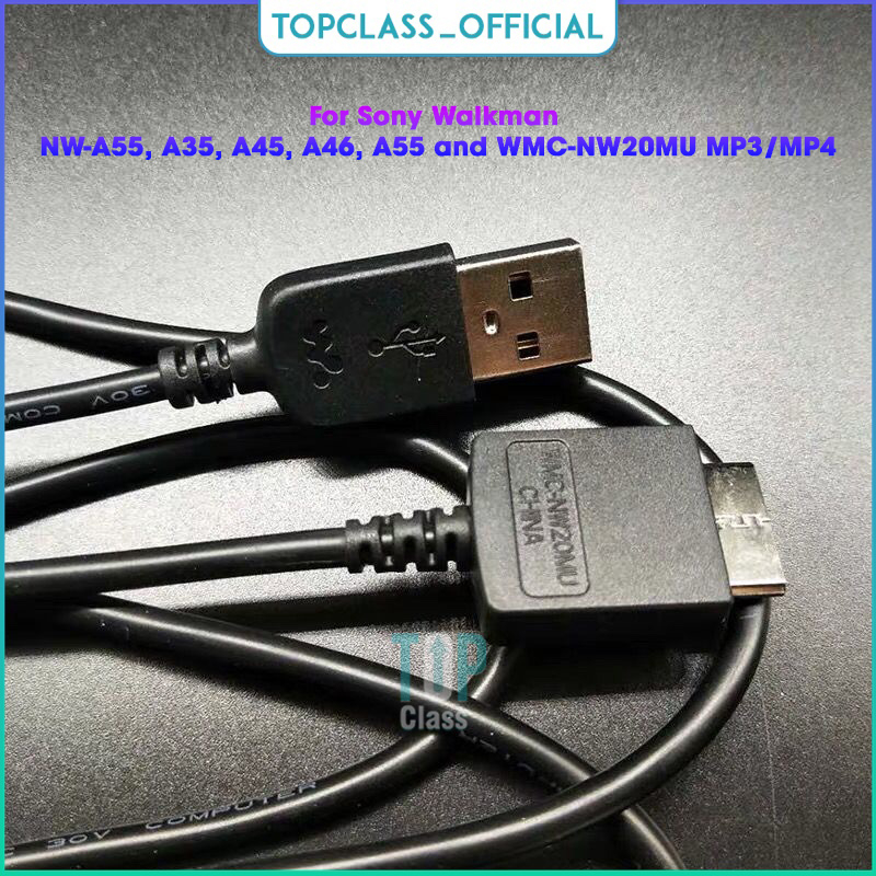 สายชาร์จ USB สำหรับ Sony Walkman NW-A55, A35, A45, A46, A55 และ WMC-NW20MU MP3/MP4