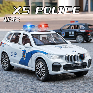 โมเดลรถยนต์ตํารวจ BMW X5 สเกล 1:32 ของเล่น ของสะสม ของขวัญวันเกิด สําหรับเด็กผู้ชาย