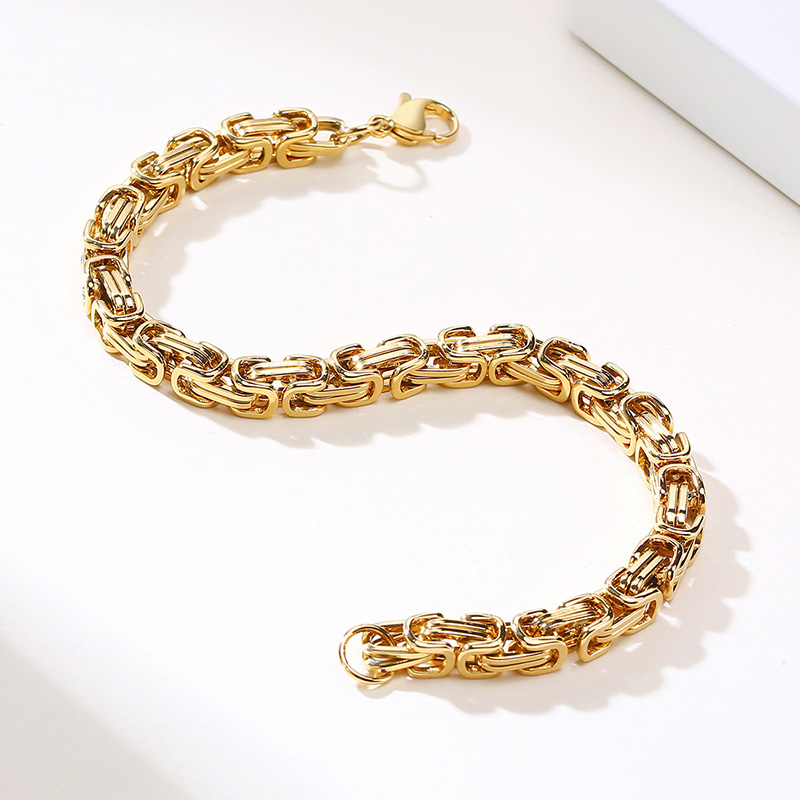 Mg Byzantine สร้อยข้อมือสเตนเลส กว้าง 4-8 มม. ของขวัญวันเกิด สไตล์พังก์ สําหรับผู้ชาย