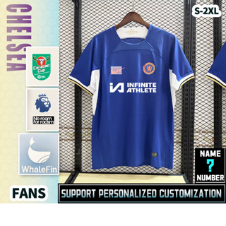 เสื้อกีฬาแขนสั้น ลายทีมชาติฟุตบอล Chelsea Home 23-24 คุณภาพสูง ไซซ์ S-4XL