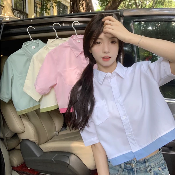 Rommers เสื้อเบลาส์แขนสั้น ทรงหลวม สีแคนดี้ แฟชั่นฤดูร้อน สําหรับผู้หญิง