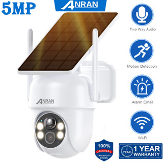 Anran กล้องวงจรปิดไร้สาย พลังงานแสงอาทิตย์ 3MP 5MP พร้อม 360 สําหรับกลางแจ้ง° กล้องวงจรปิด Wifi พลังงานแสงอาทิตย์ พร้อมไซเรนอัจฉริยะ มองเห็นกลางคืน 2K AI ตรวจจับมนุษย์ สนทนา 2 ทาง ไม่มีการ์ด SD