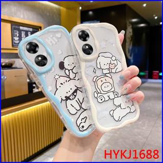 เคส Oppo A17 เคส OPPO A17K tpu ใส ครีม การ์ตูน แฟชั่น ins ลม ซิลิโคน เคสโทรศัพท์ NYW