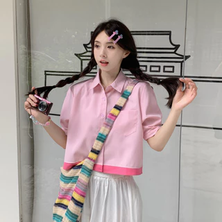 Rommers เสื้อเบลาส์แขนสั้น ทรงหลวม สีแคนดี้ แฟชั่นฤดูร้อน สําหรับผู้หญิง