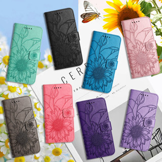 ใหม่ เคสโทรศัพท์หนัง ฝาพับ ลายดอกทานตะวัน พร้อมช่องใส่บัตร สําหรับ Samsung Galaxy S23+ S23 Plus S23 Ultra S23 FE Note20 Ultra