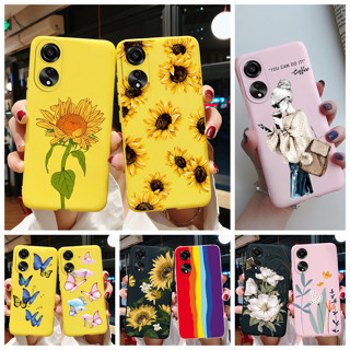 เคสโทรศัพท์ซิลิโคน TPU แบบนิ่ม ลายดอกทานตะวัน สีแคนดี้ สําหรับ Oppo A78 4G 2023 A78 CPH2565