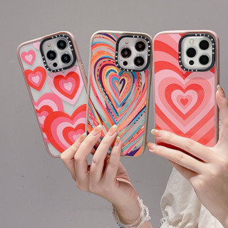 Casetify เคสโทรศัพท์มือถือ อะคริลิคแข็ง โปร่งแสง กันกระแทก พิมพ์ลาย Vortex Love สําหรับ iPhone 15 14 13 12 11 Pro Max