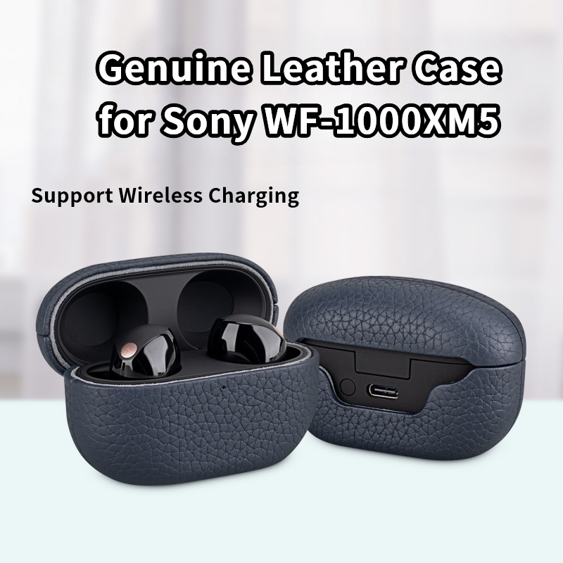 เคสหนังแท้ ลายลิ้นจี่ สําหรับ Sony รุ่น WF-1000XM5