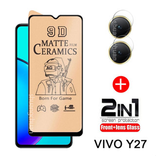 2in1 ฟิล์มกันรอยหน้าจอ HD และเลนส์กล้อง แบบนิ่ม สําหรับ VIVO Y27 VIVO Y36 Y21 Y33S Y30/Y50 Y72 Y31 Y76 Y91 Y91C Y85