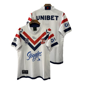 เสื้อยืดแขนสั้น ระบายอากาศได้ดี ลาย NRL Rooster Away Rugby Jersey สําหรับผู้ใหญ่ 2023 S-5XL